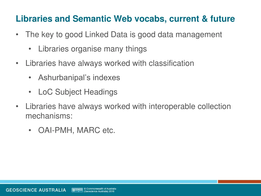 libraries and semantic web vocabs current future 2