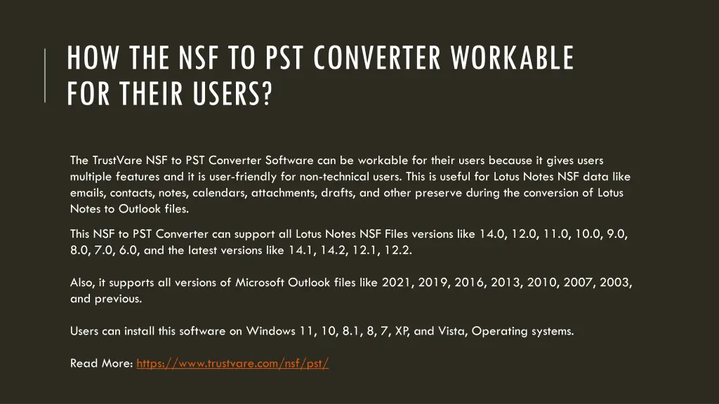 how the nsf to pst converter workable for their