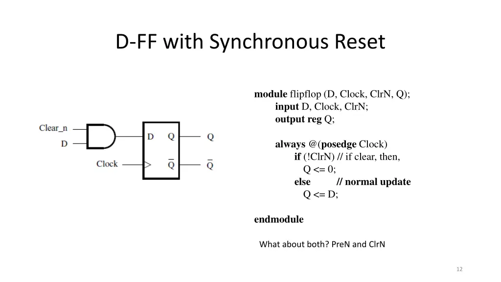 d ff with synchronous reset