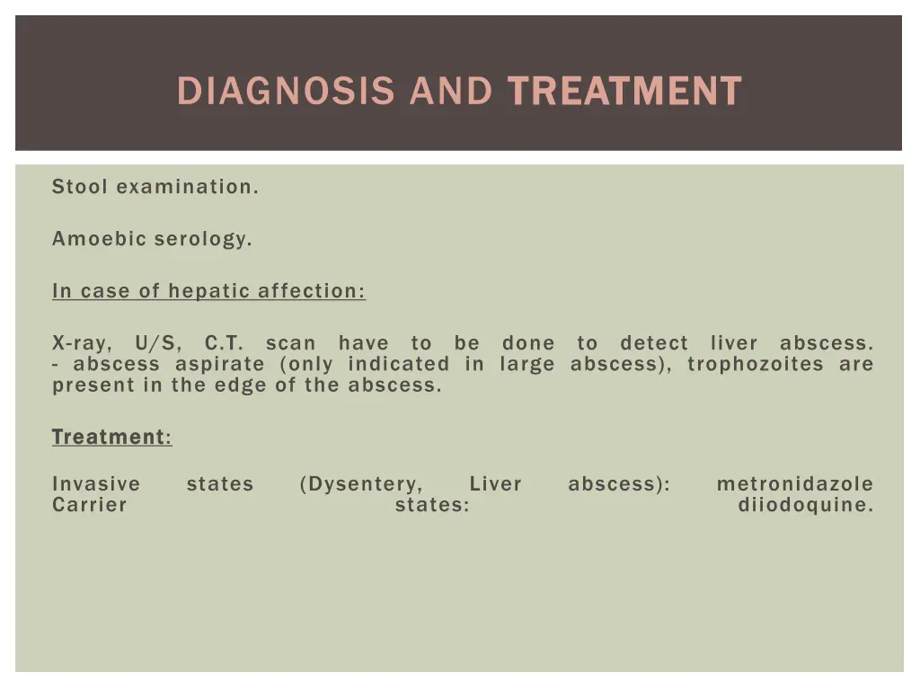 diagnosis and treatment