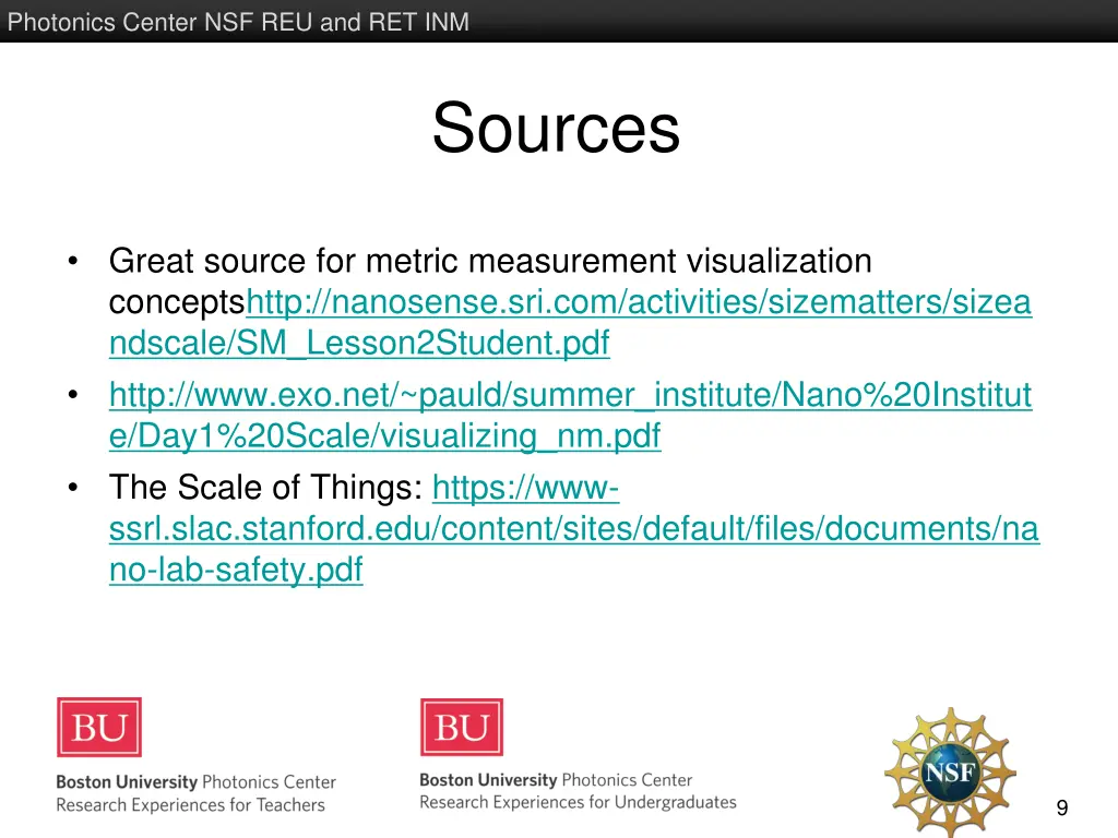 photonics center nsf reu and ret inm 7