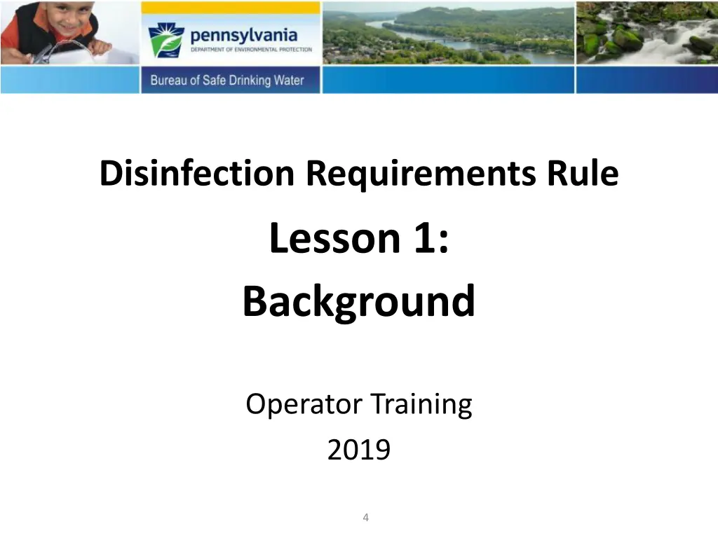 disinfection requirements rule lesson 1 background