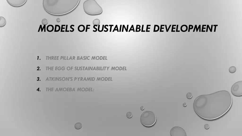 models of sustainable development 1