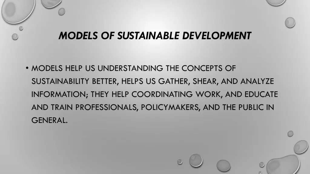 models of sustainable development