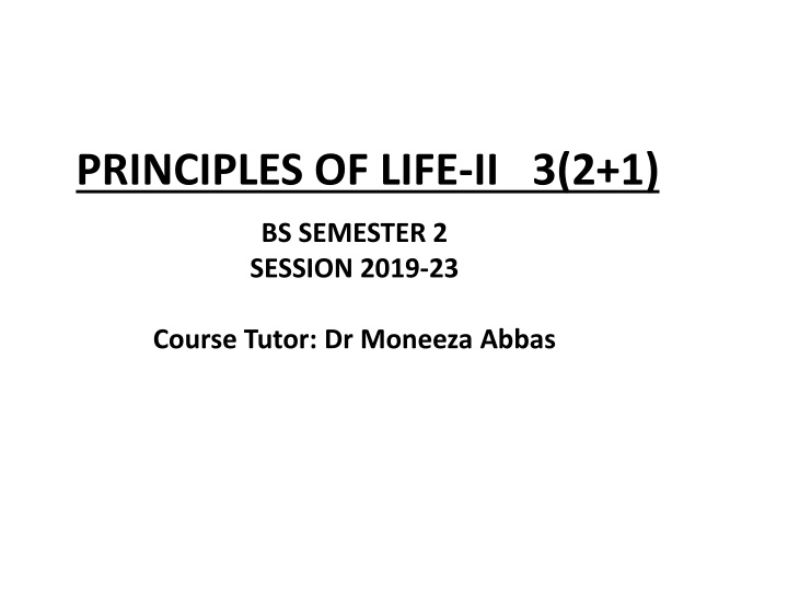 principles of life ii 3 2 1