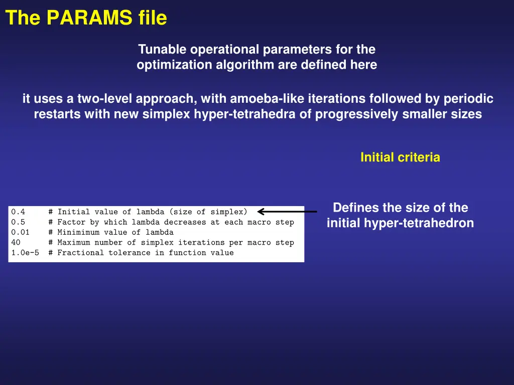 the params file