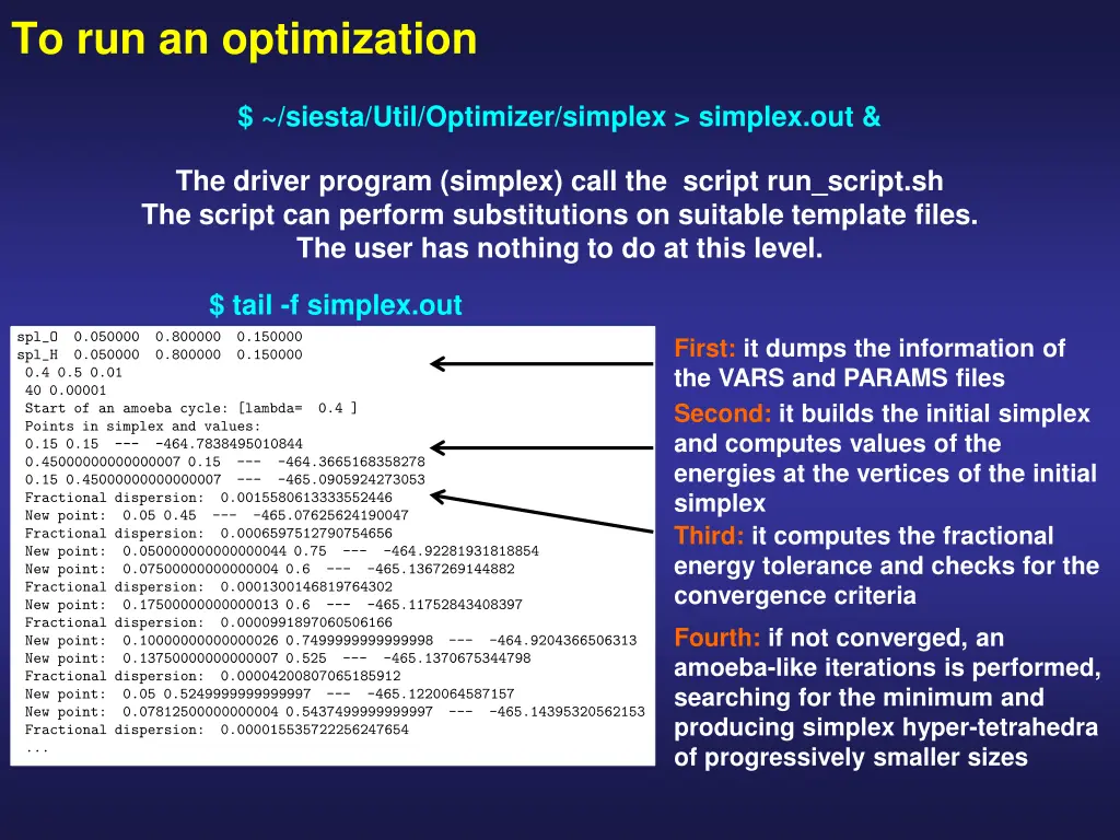 to run an optimization