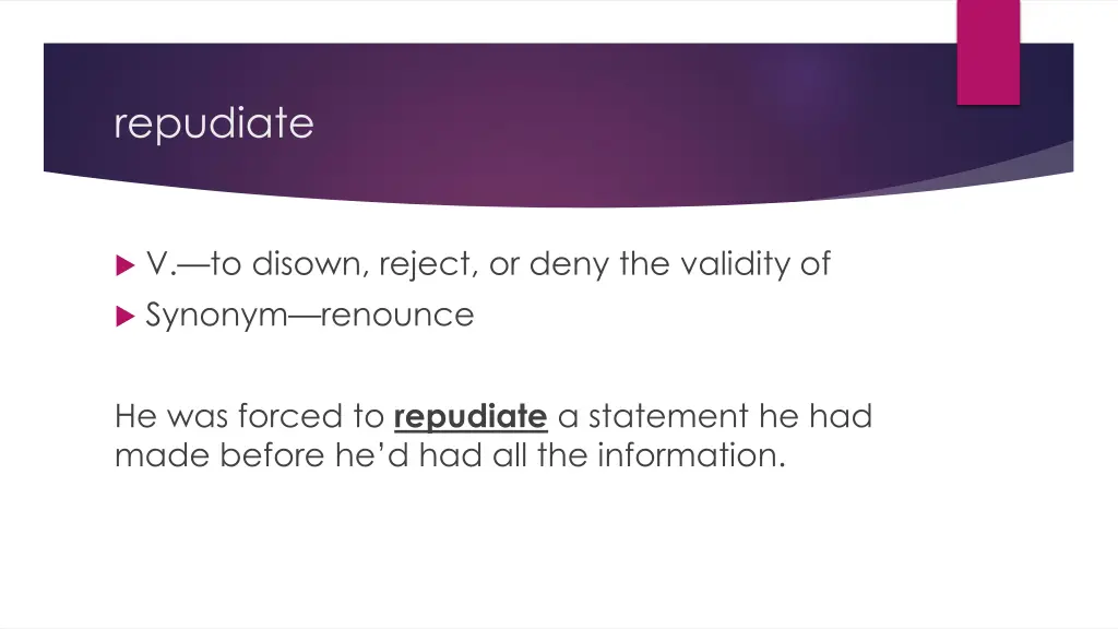 repudiate