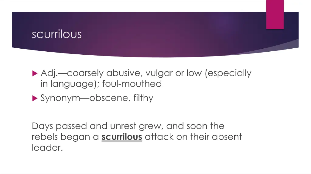 scurrilous