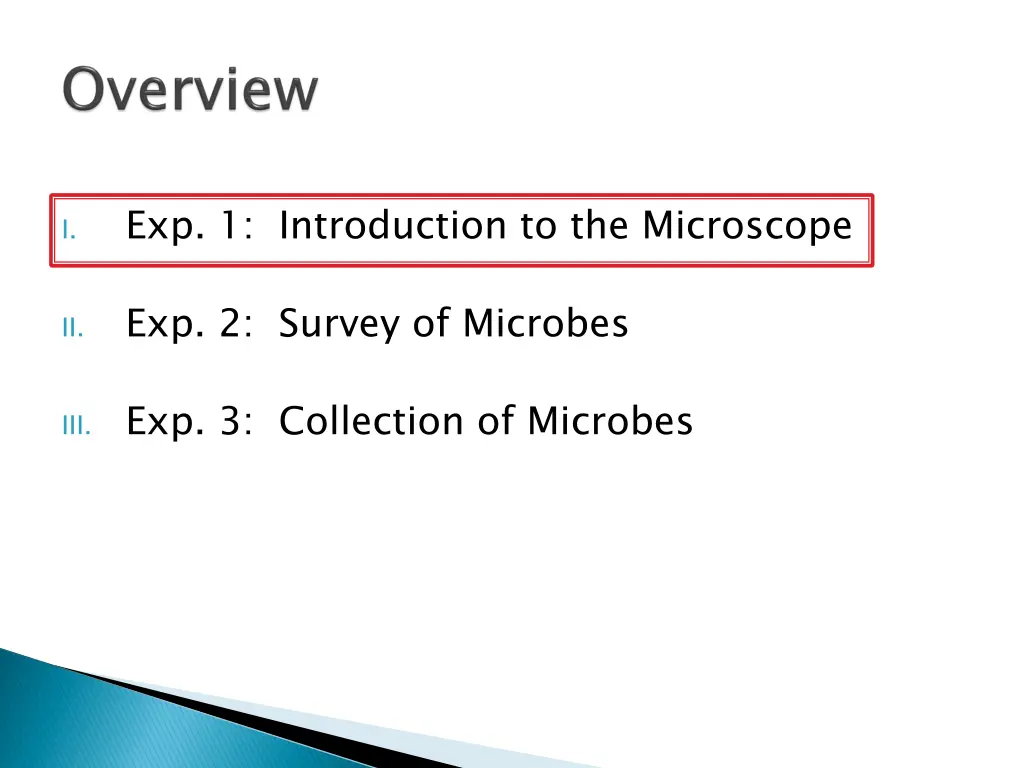 exp 1 introduction to the microscope