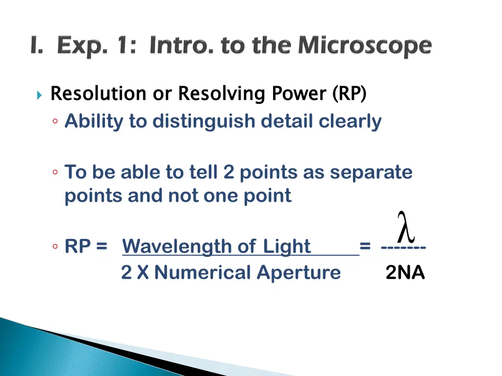 resolution or resolving power rp ability