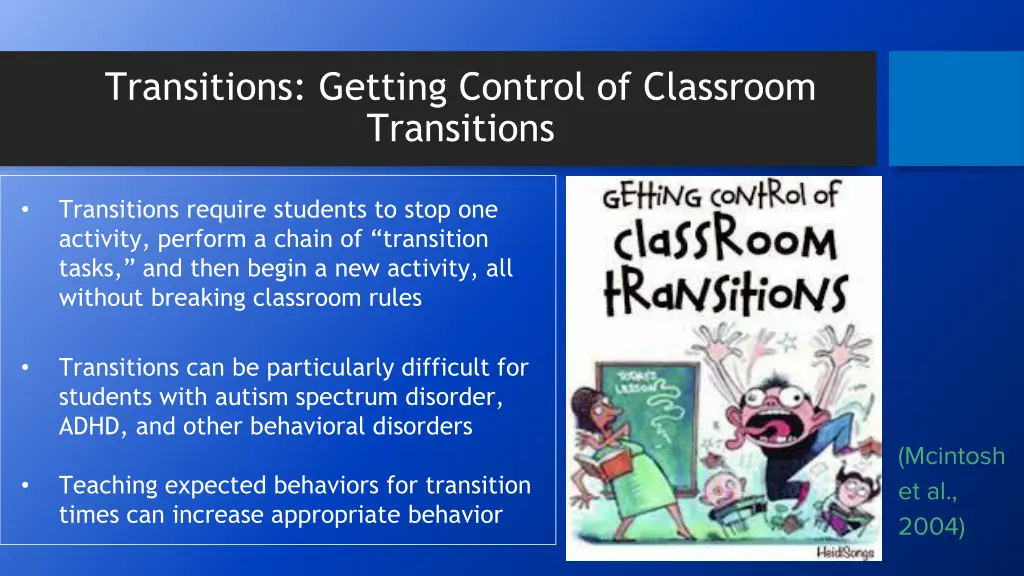 transitions getting control of classroom