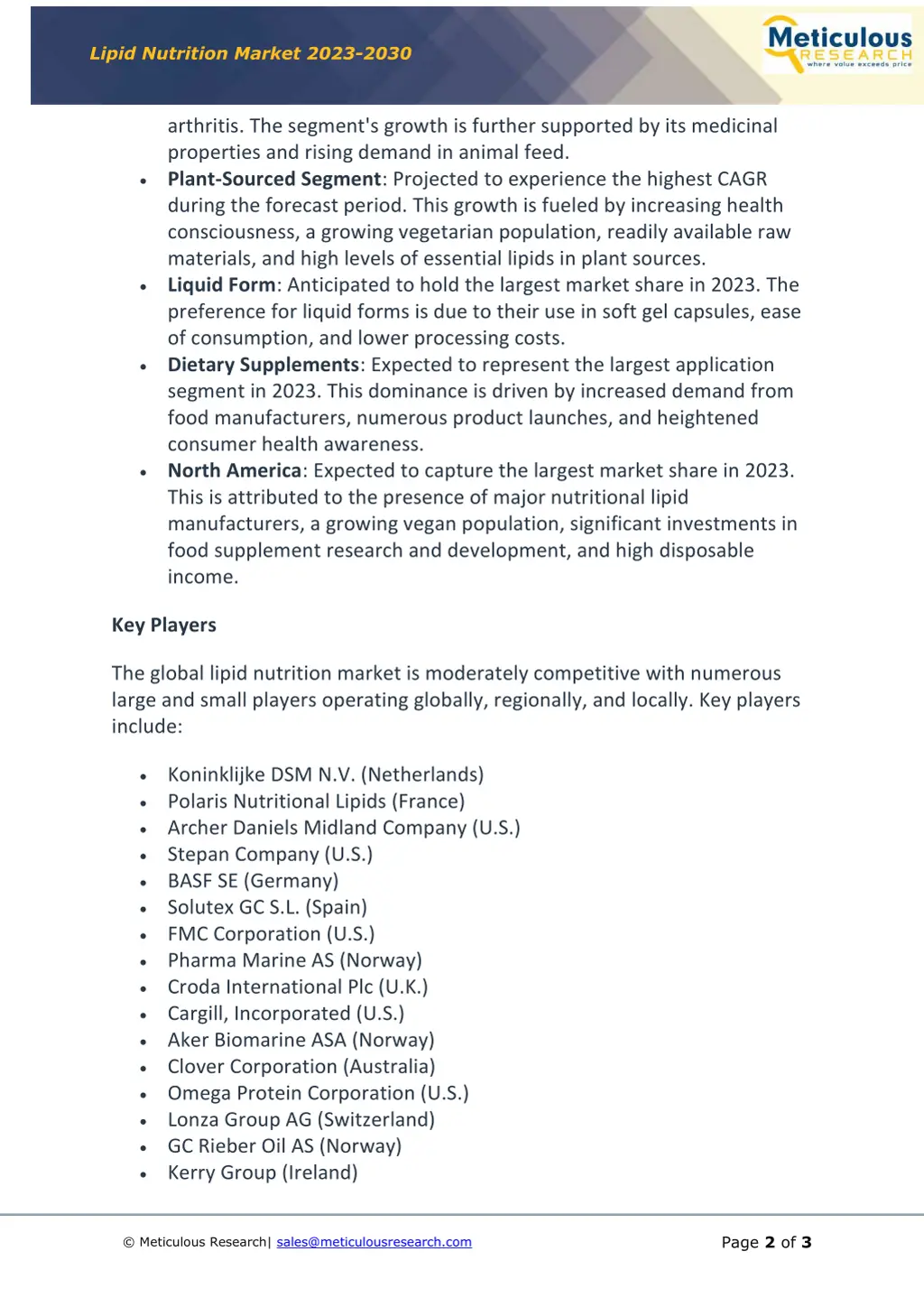 lipid nutrition market 2023 2030 1