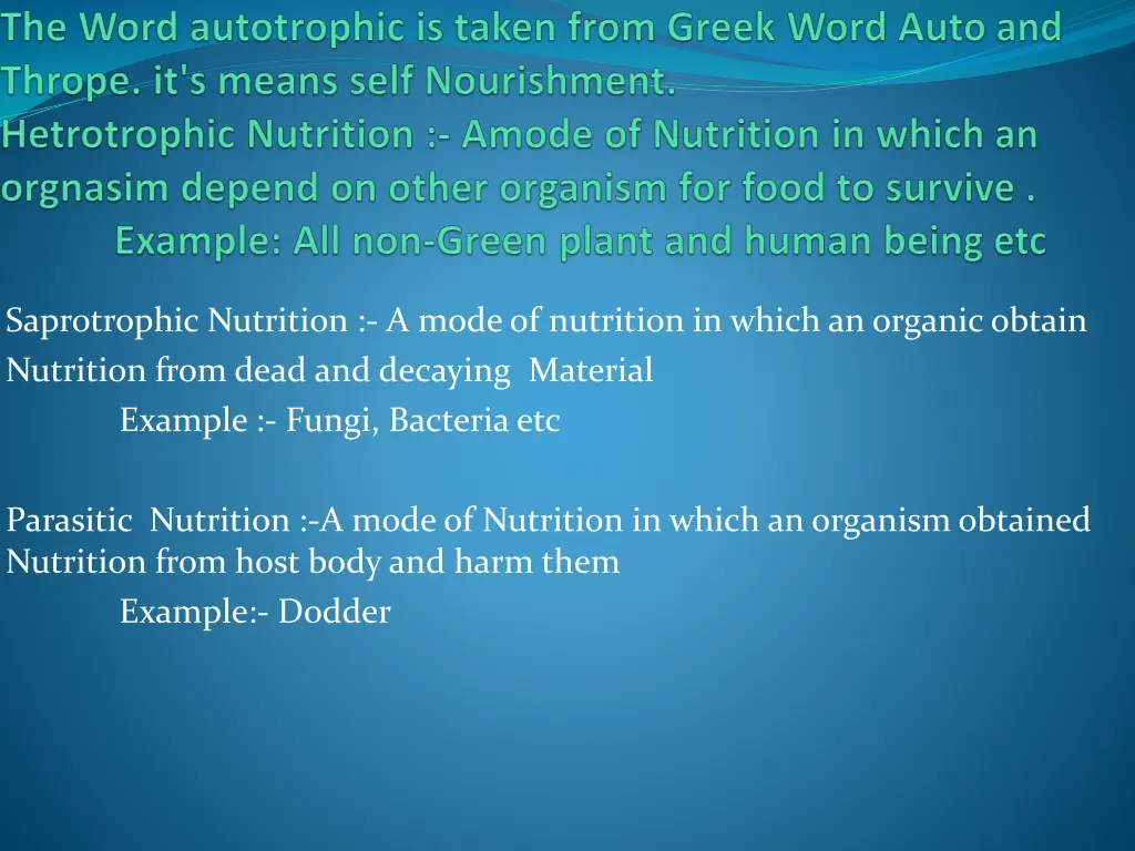 saprotrophic nutrition a mode of nutrition