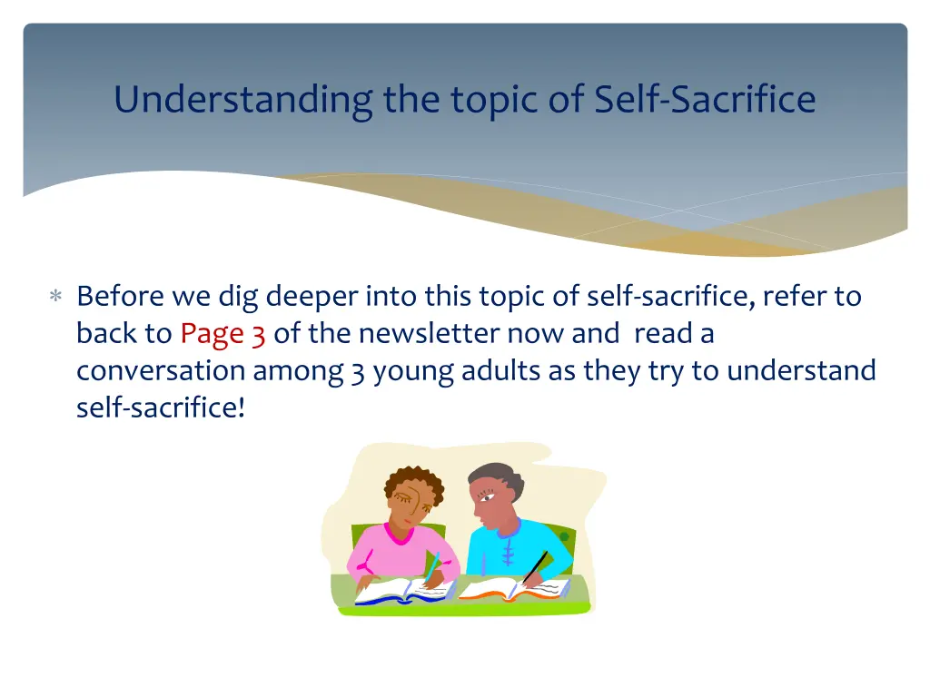 understanding the topic of self sacrifice