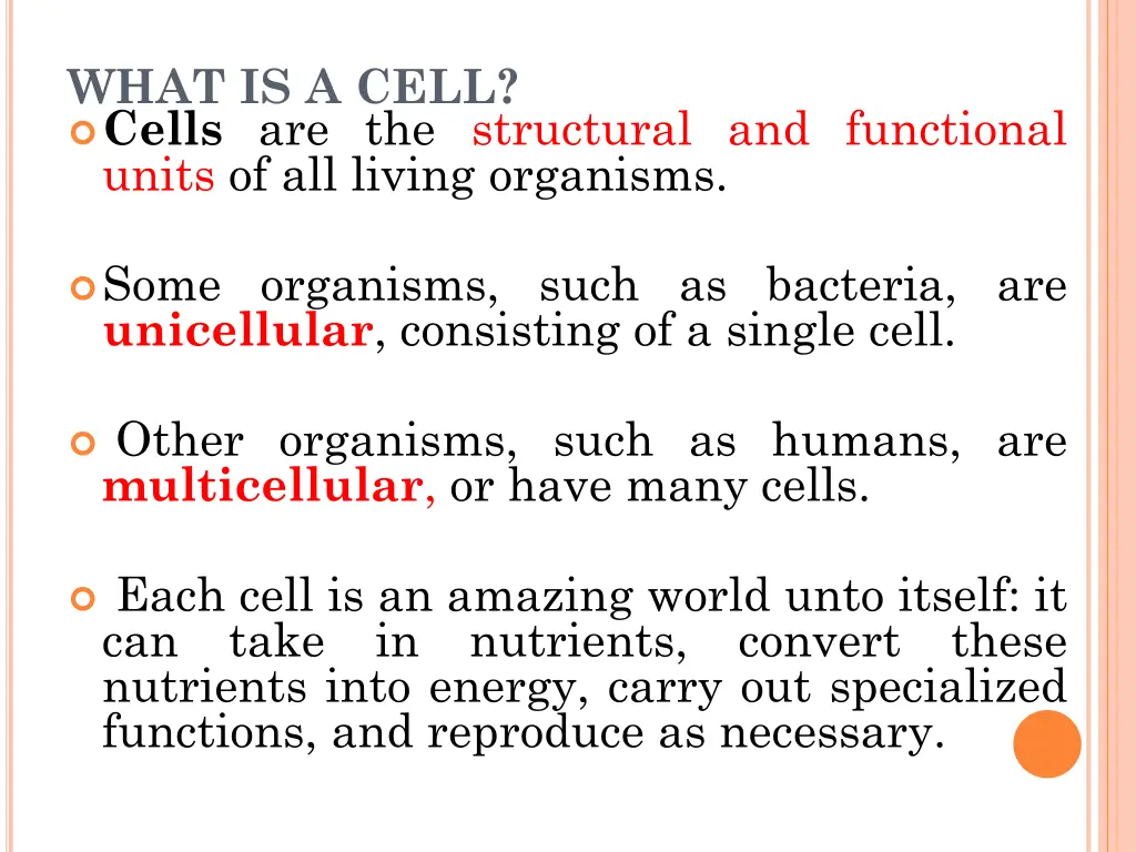 what is a cell cells are the structural