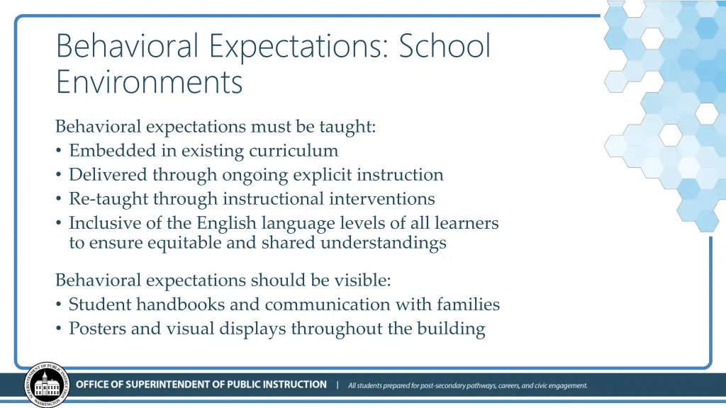 behavioral expectations school environments