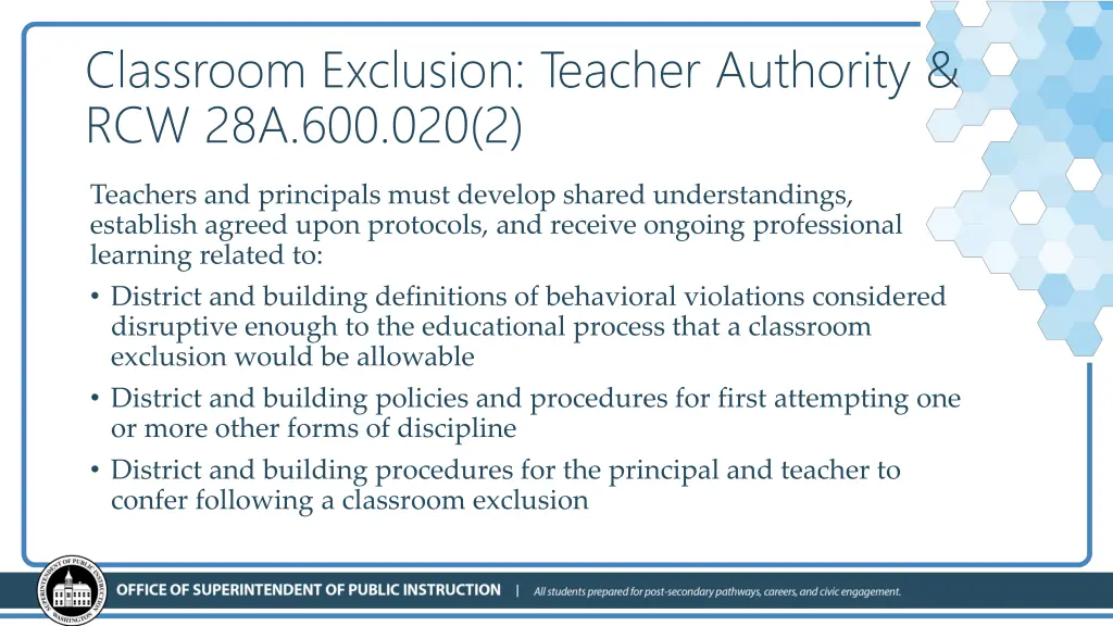 classroom exclusion teacher authority