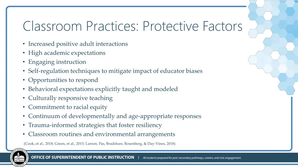 classroom practices protective factors