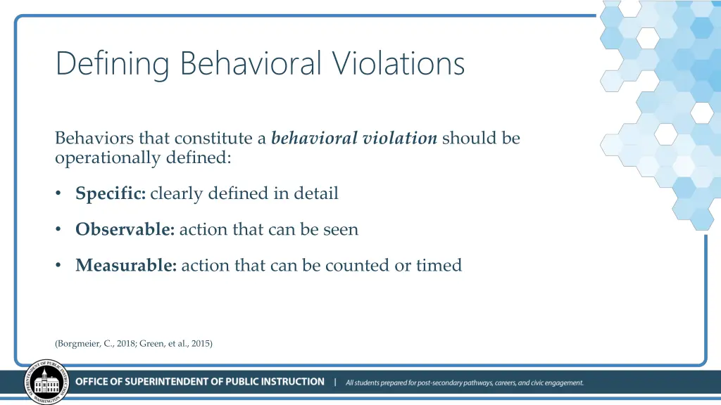 defining behavioral violations