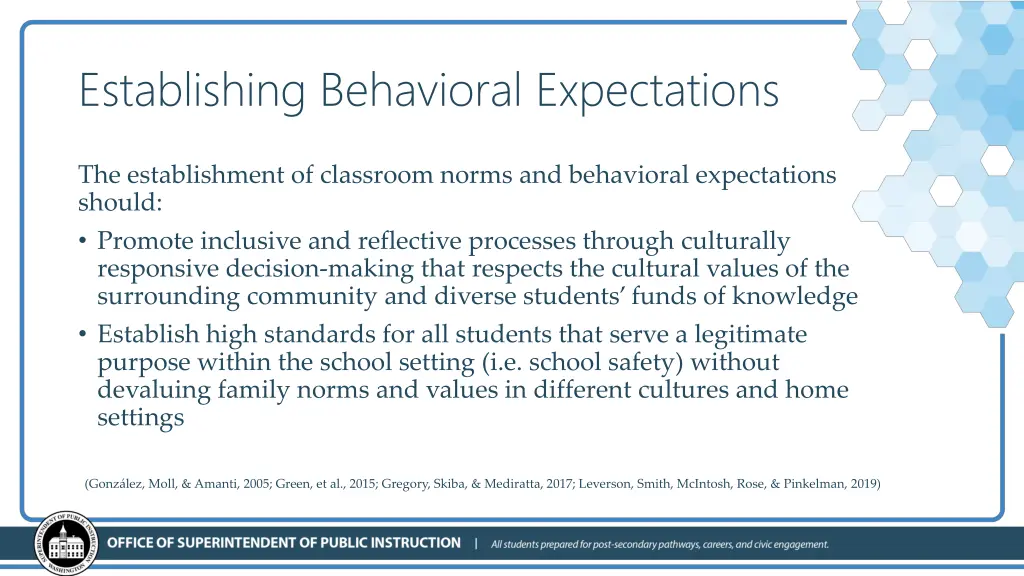 establishing behavioral expectations