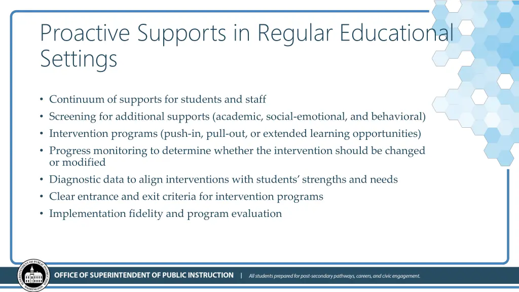 proactive supports in regular educational settings