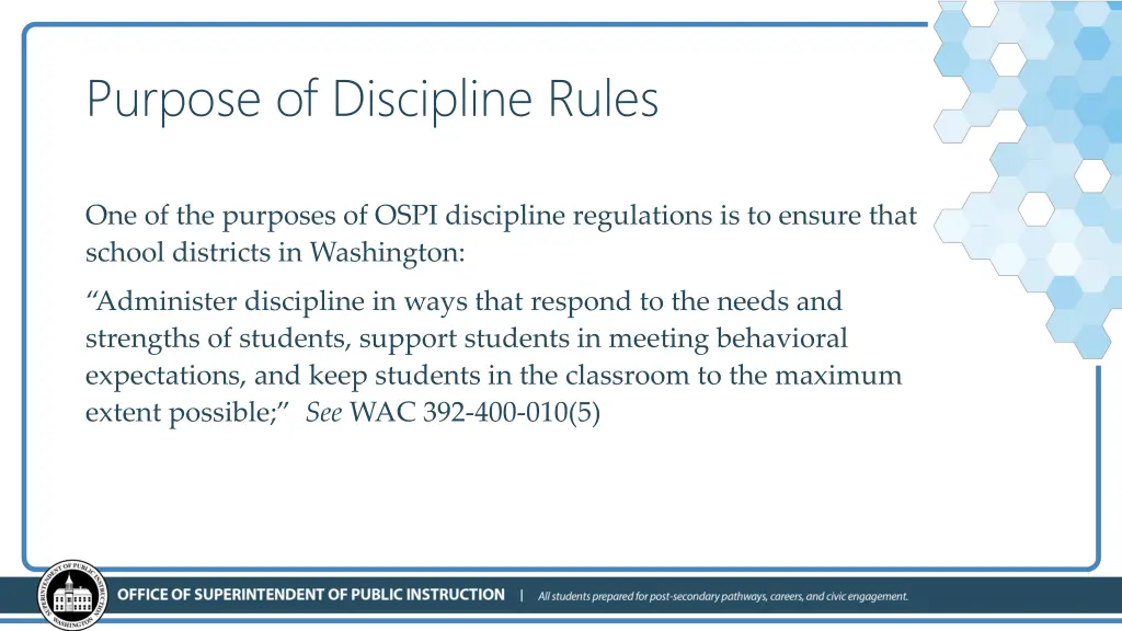 purpose of discipline rules