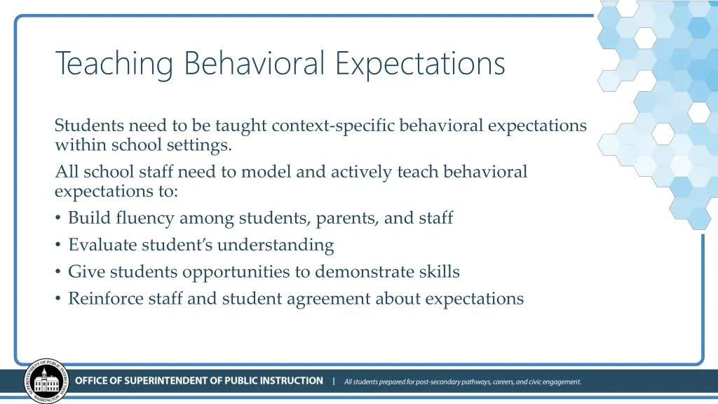 teaching behavioral expectations