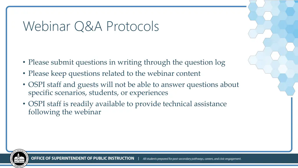 webinar q a protocols