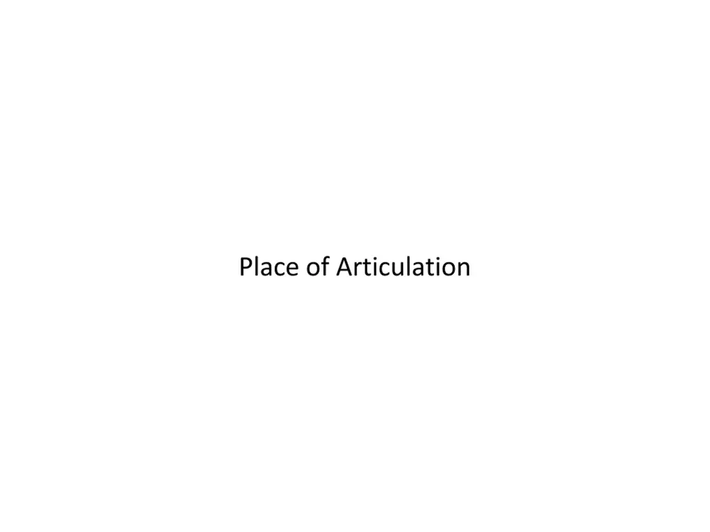 place of articulation