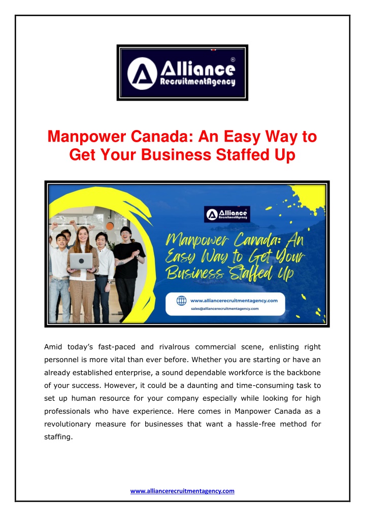 manpower canada an easy way to get your business