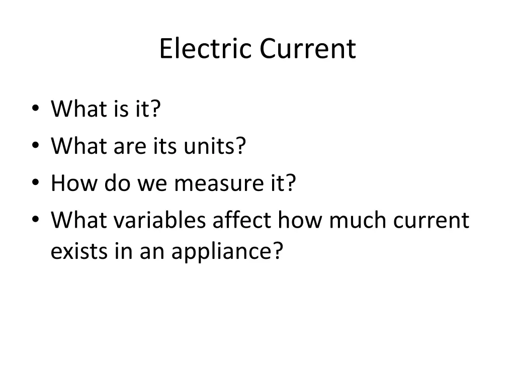 electric current