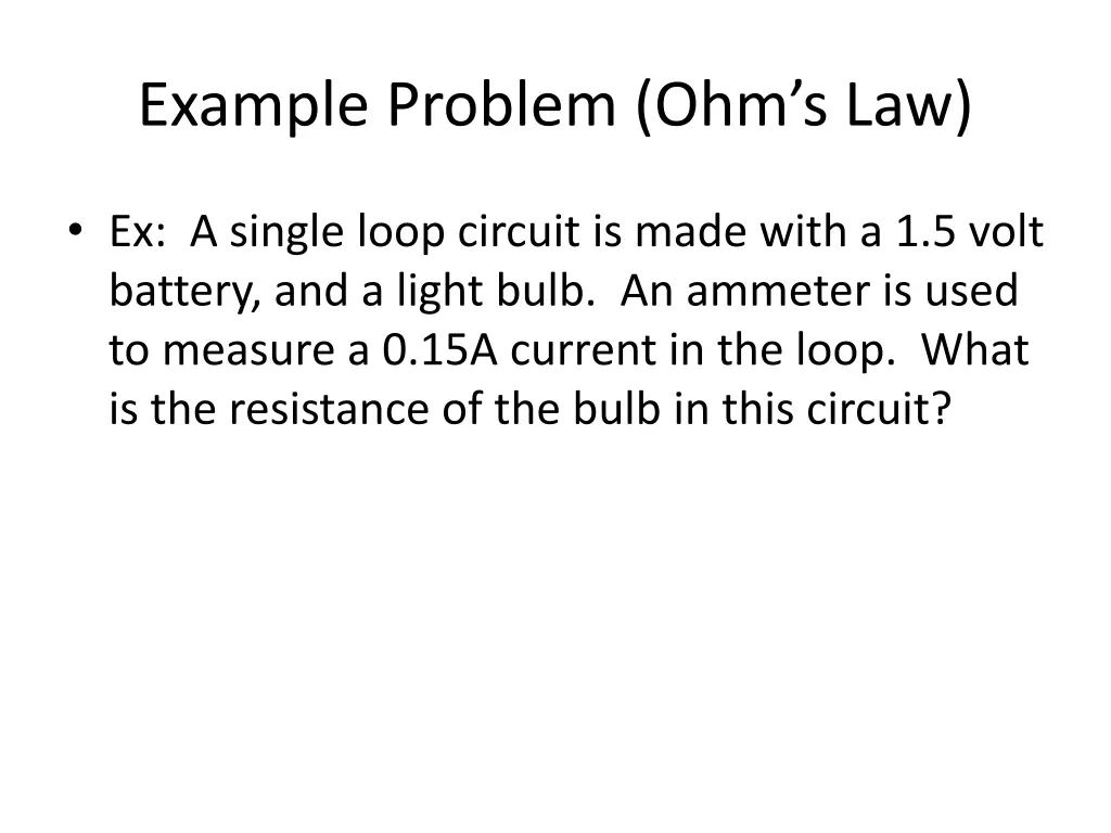 example problem ohm s law