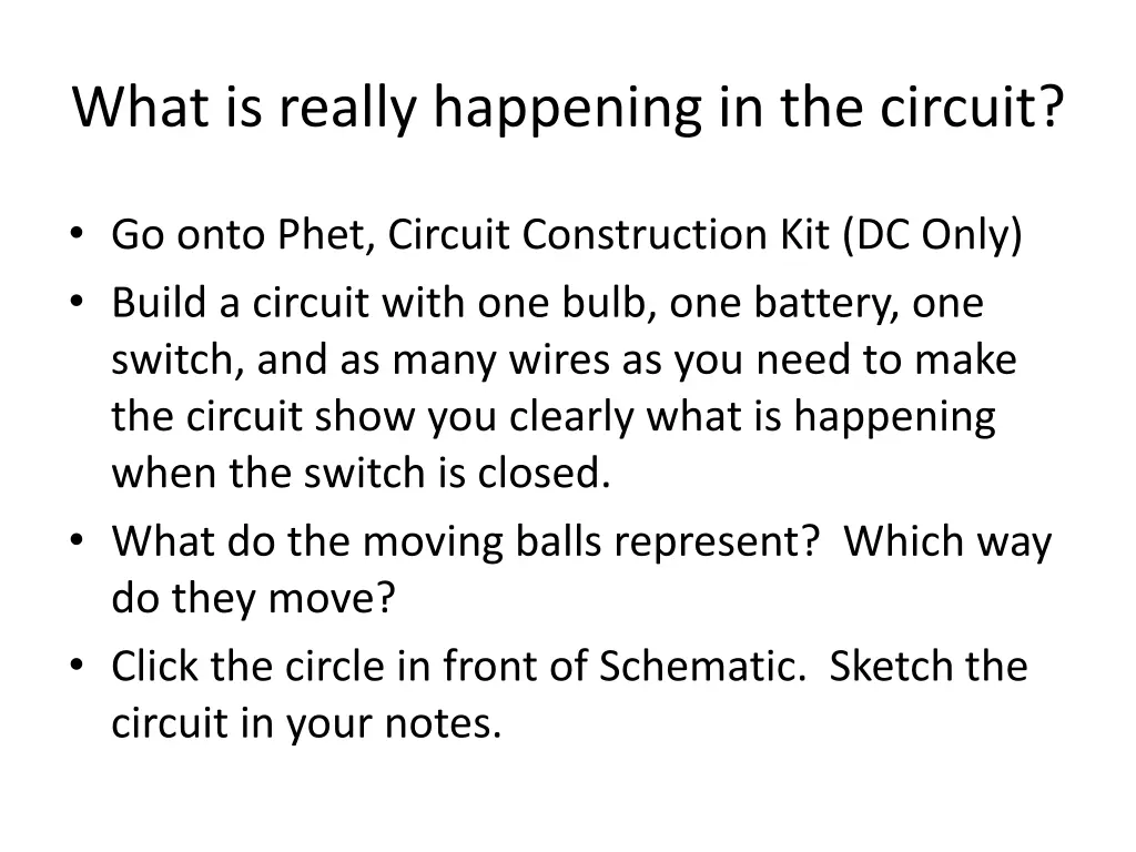 what is really happening in the circuit