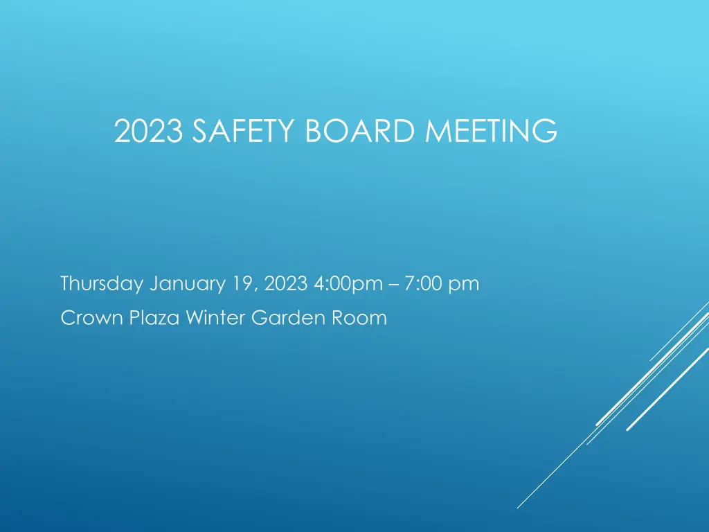 2023 safety board meeting