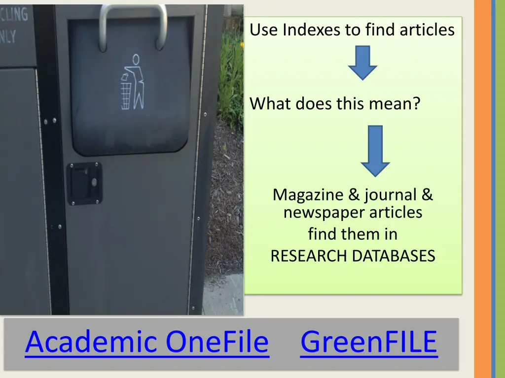 use indexes to find articles