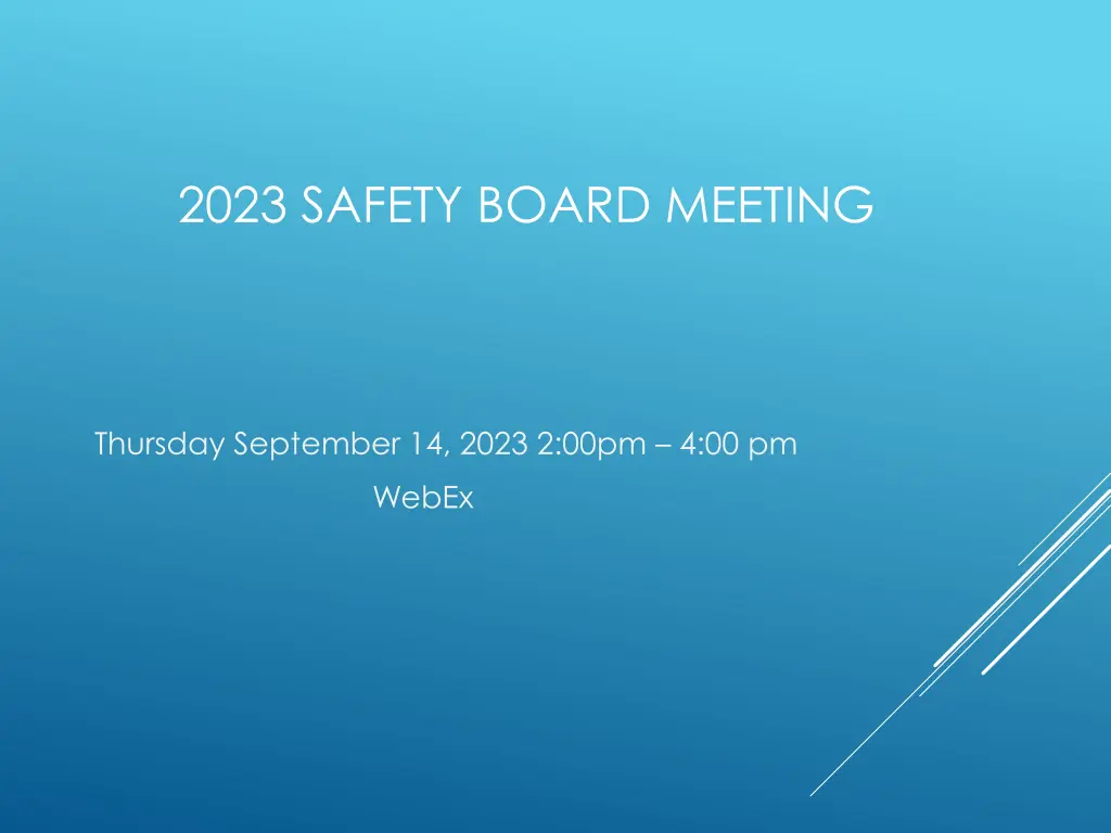 2023 safety board meeting