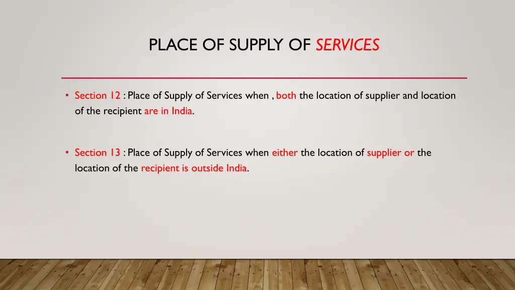 place of supply of services