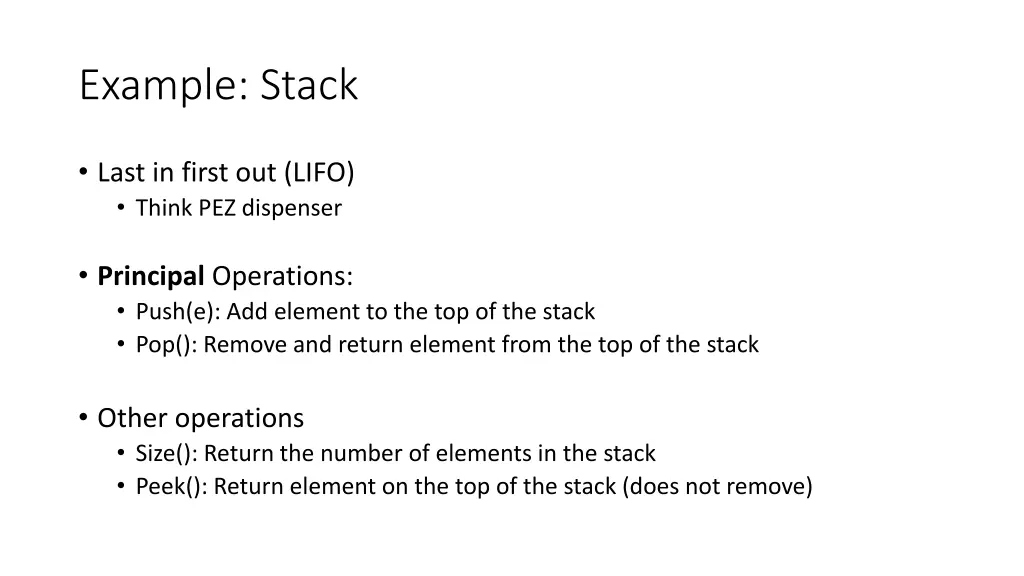 example stack