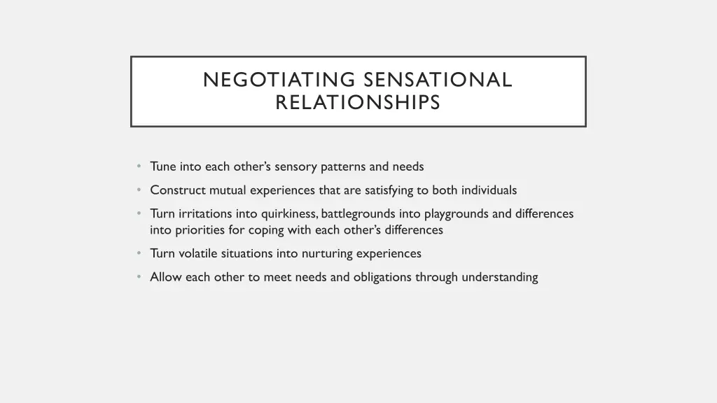 negotiating sensational relationships