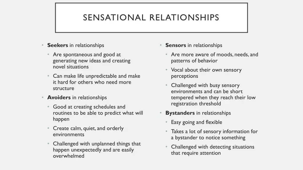 sensational relationships