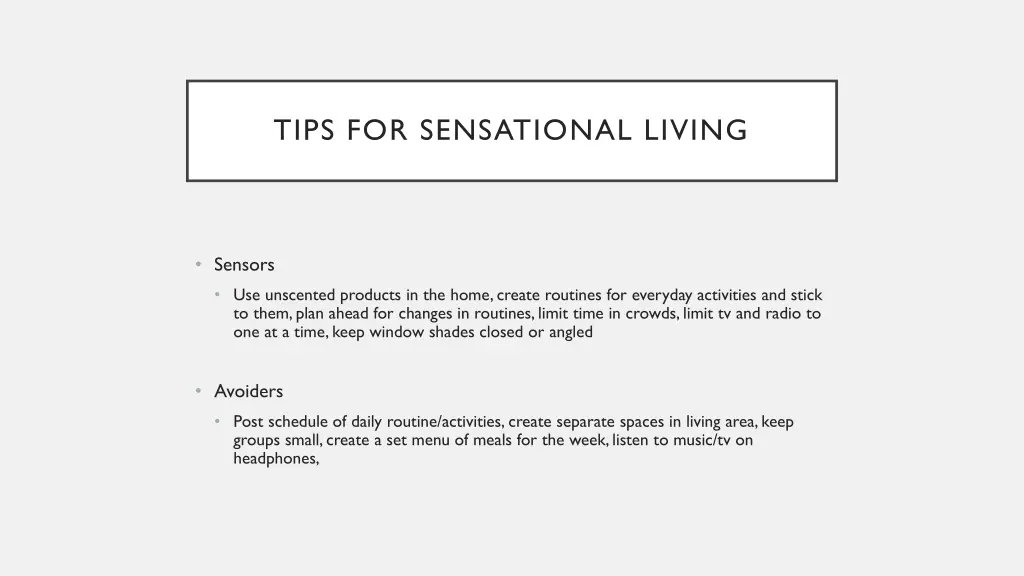 tips for sensational living 1