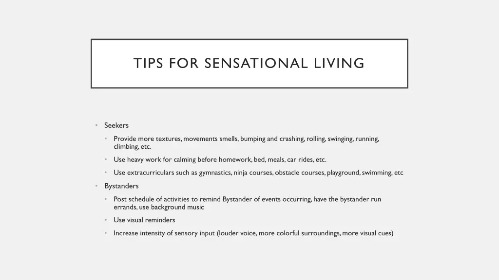 tips for sensational living