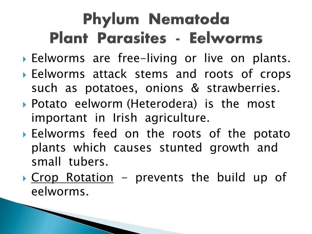 eelworms are free living or live on plants