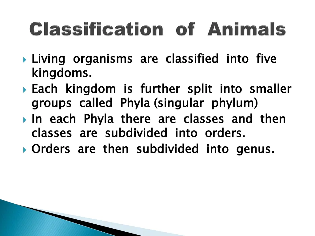 living organisms are classified into five