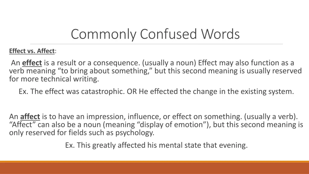 commonly confused words