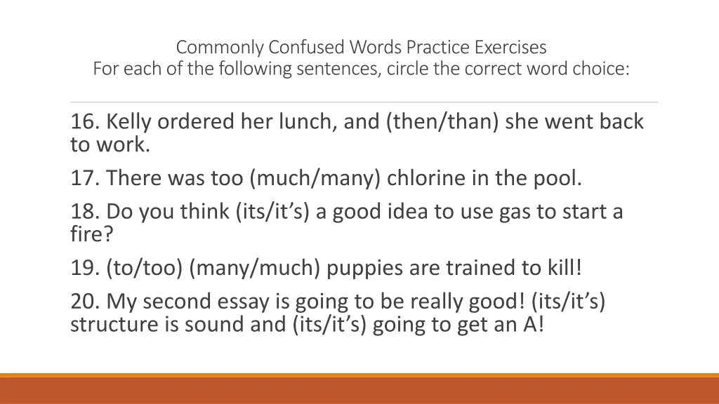 commonly confused words practice exercises 3