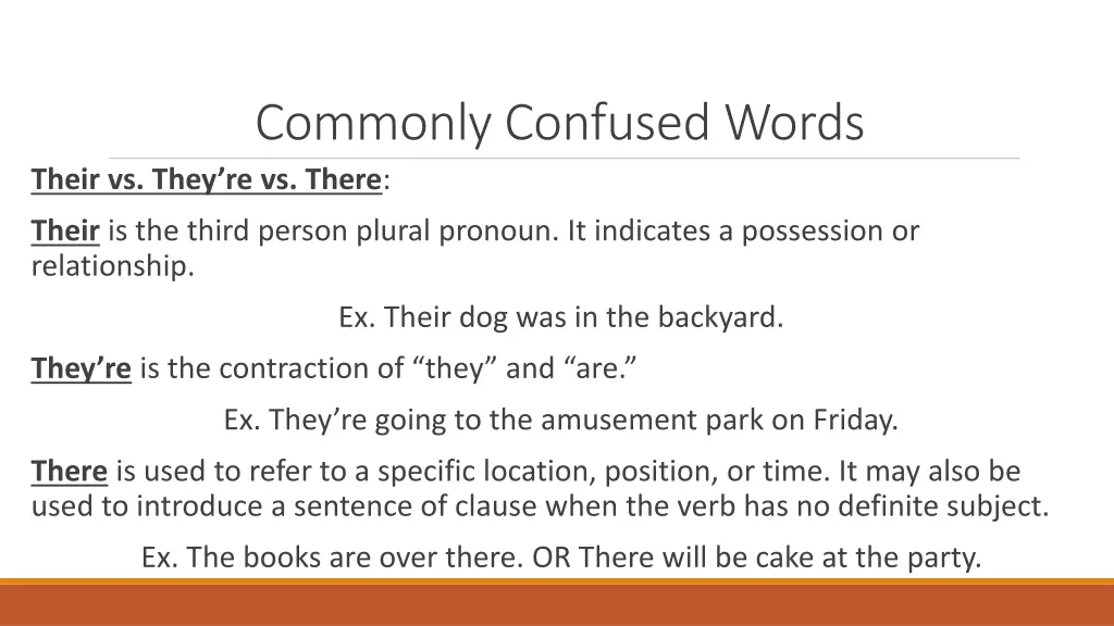 commonly confused words their vs they re vs there