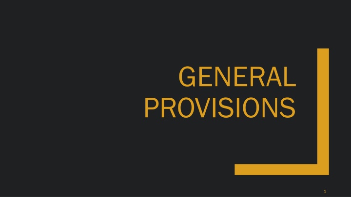 general provisions