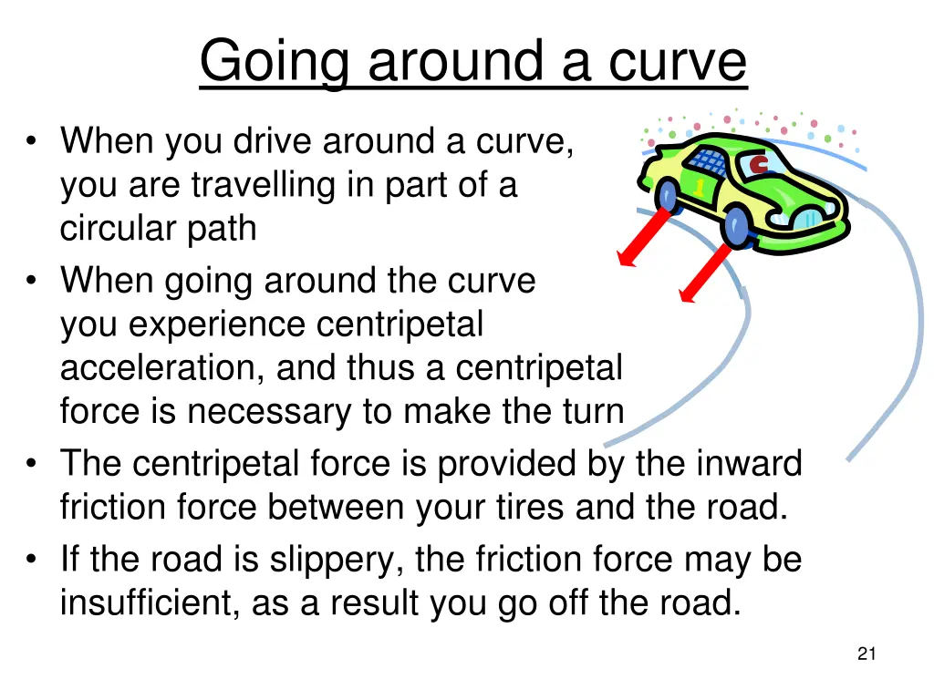 going around a curve